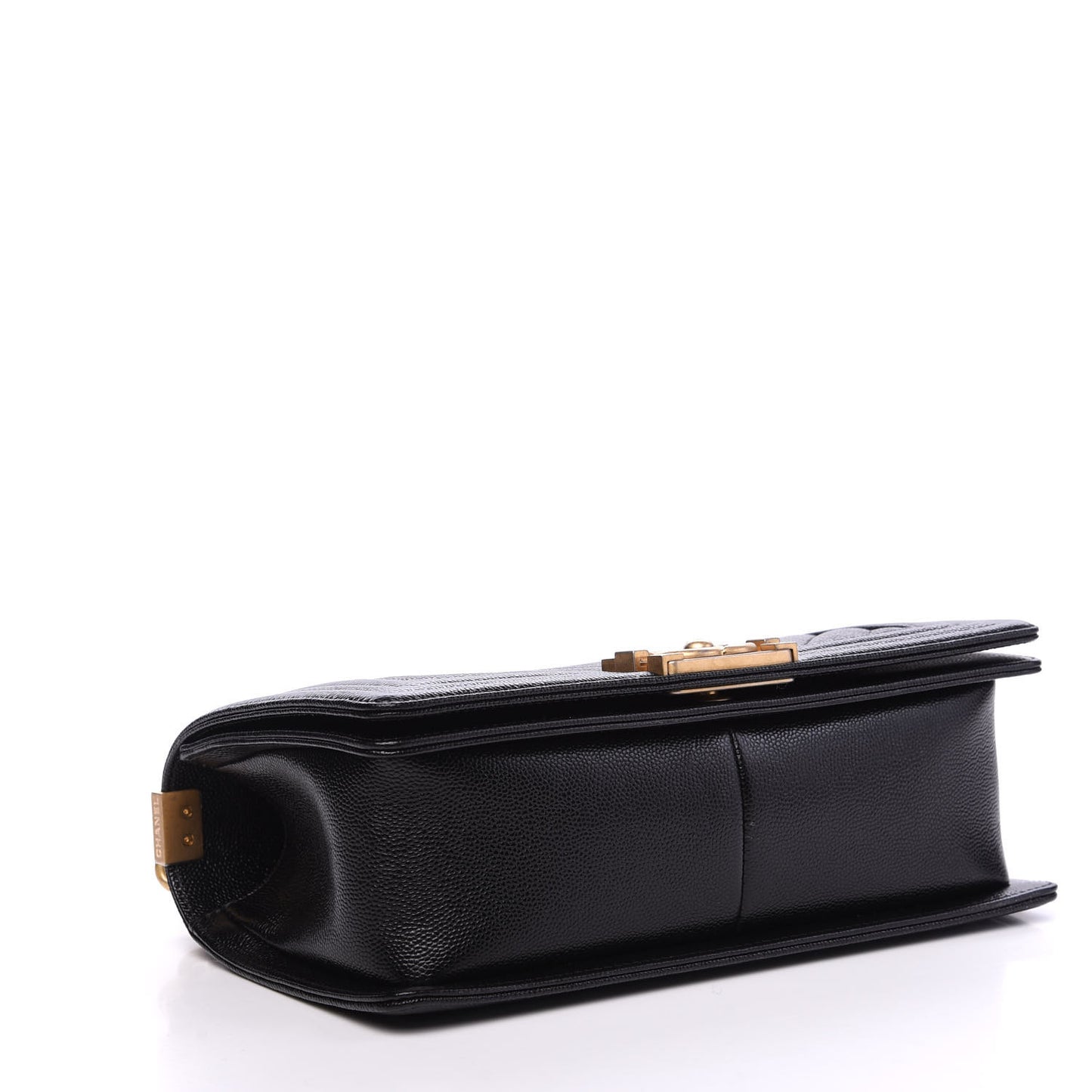 Caviar Chevron Quilted Medium Boy Flap Black