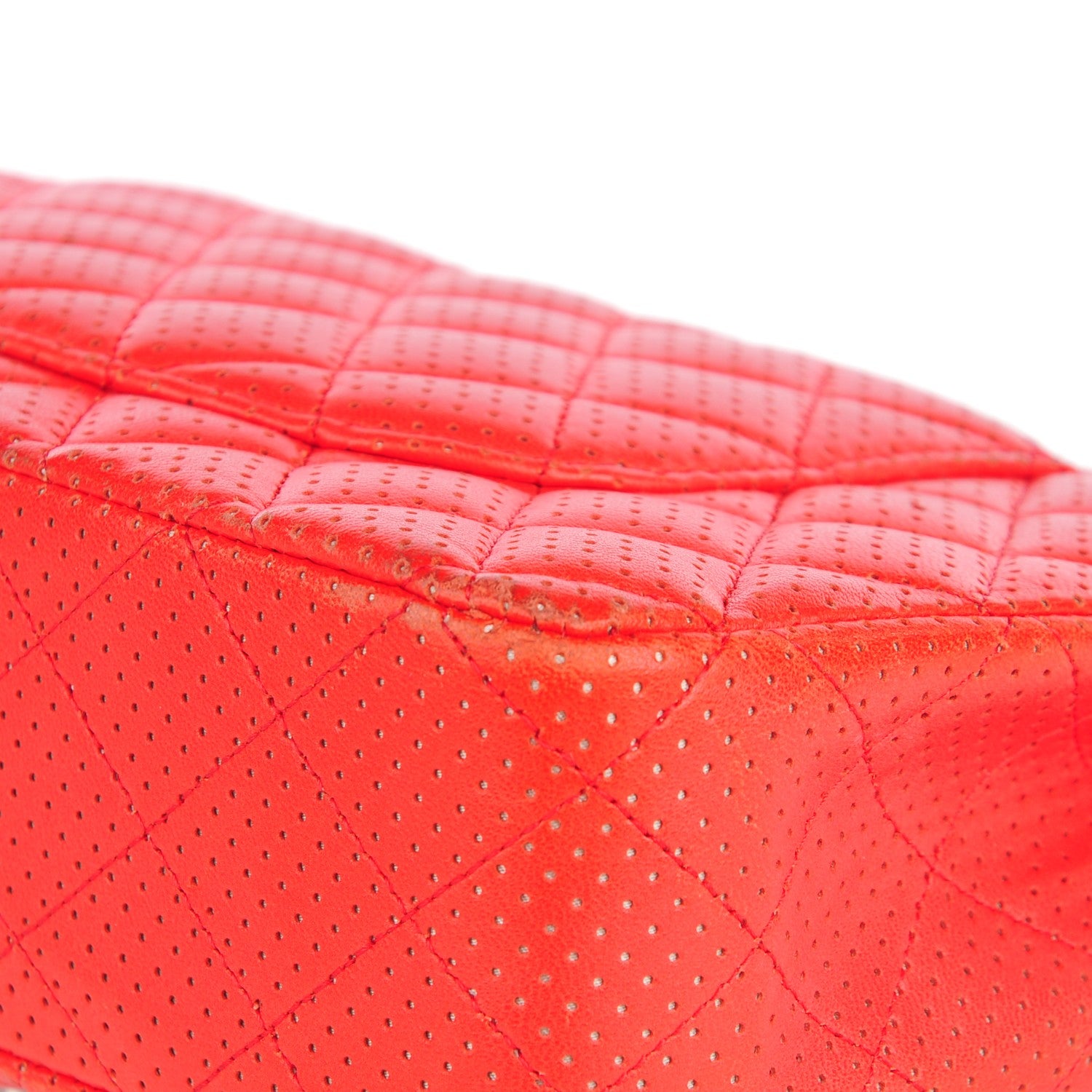 Chanel Lambskin Perforated Medium Double Flap Red 14 of 15