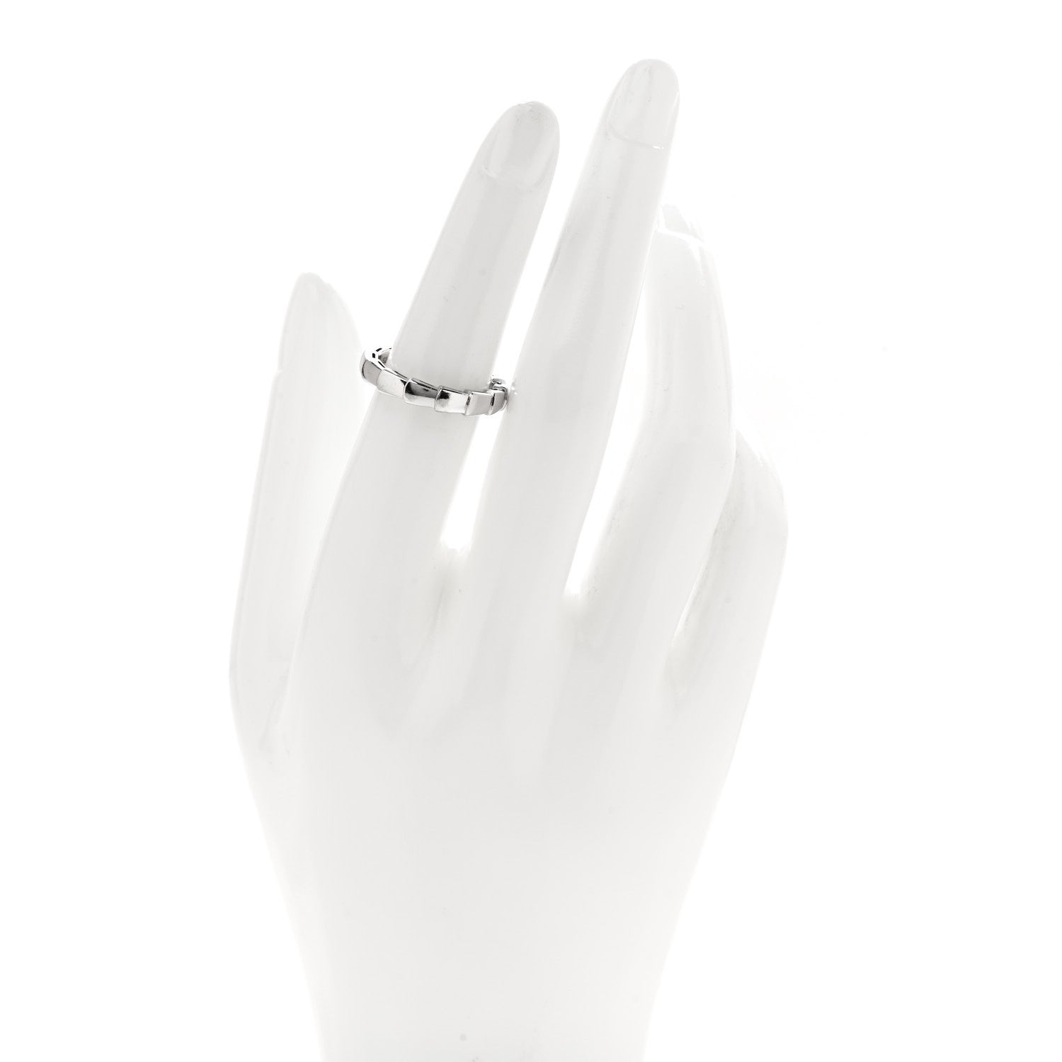 Bulgari 18K White Gold Serpenti Viper Band Ring 52 6 2 of 6