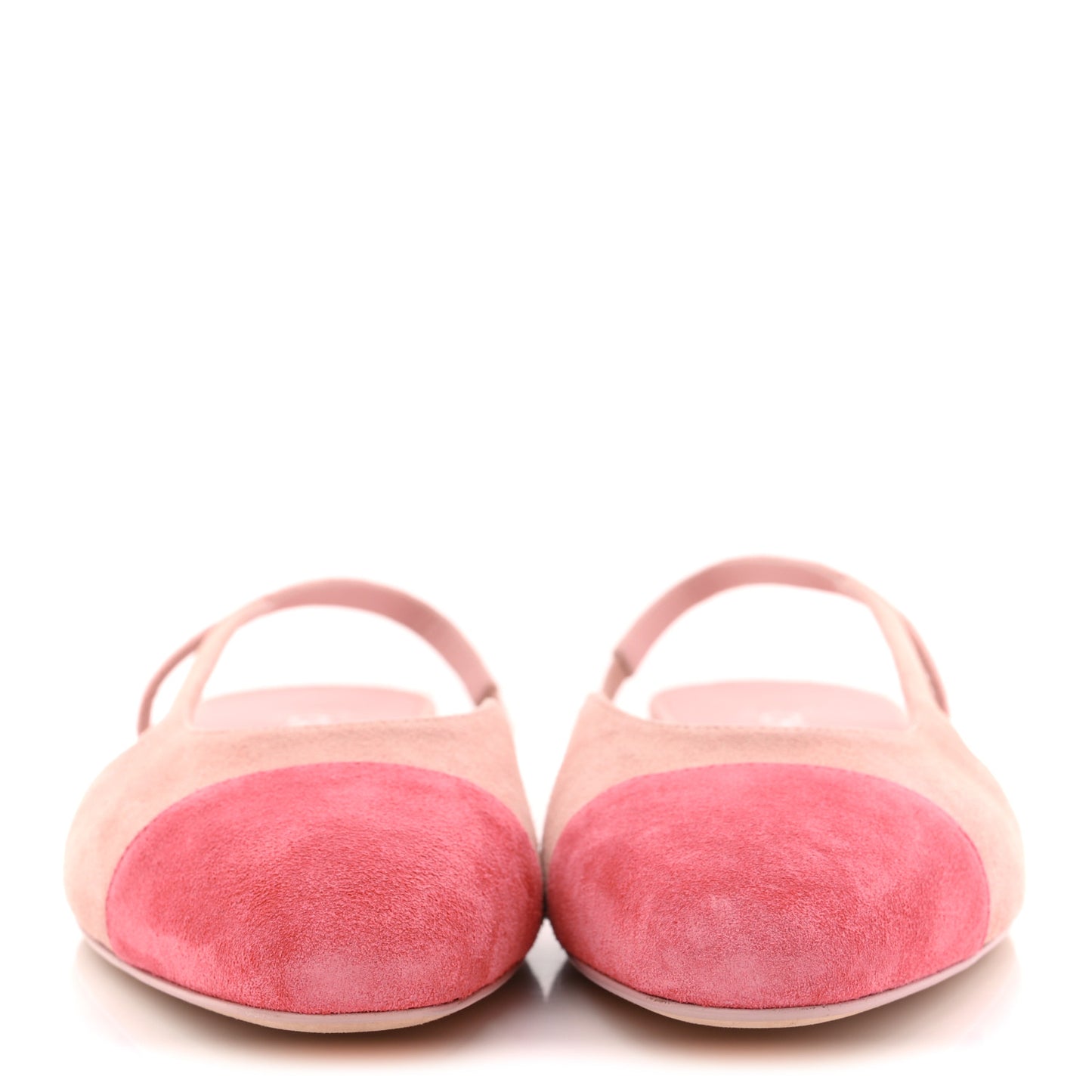 Suede Cap Toe CC Coco Slingback Pumps 41 Light Pink Coral