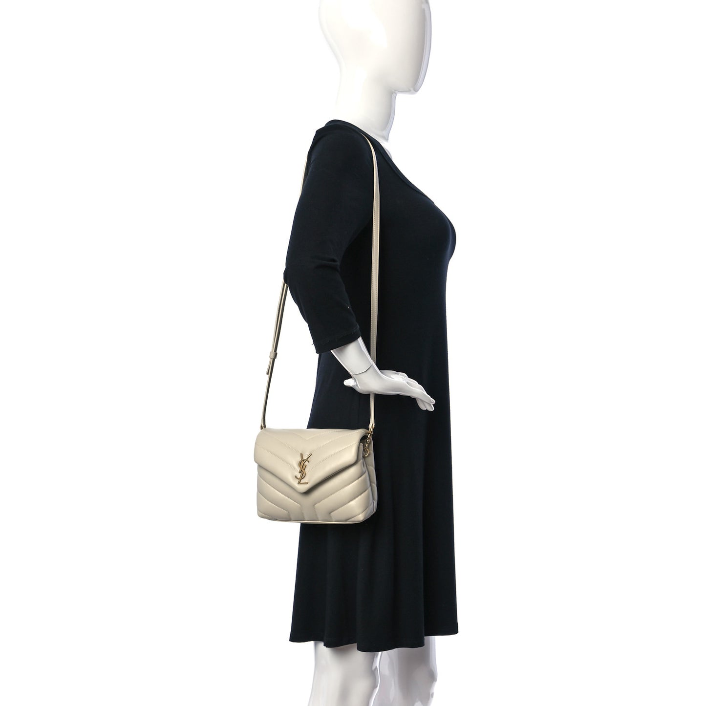 Calfskin Y Quilted Monogram Toy Loulou Crossbody Bag Crema Soft