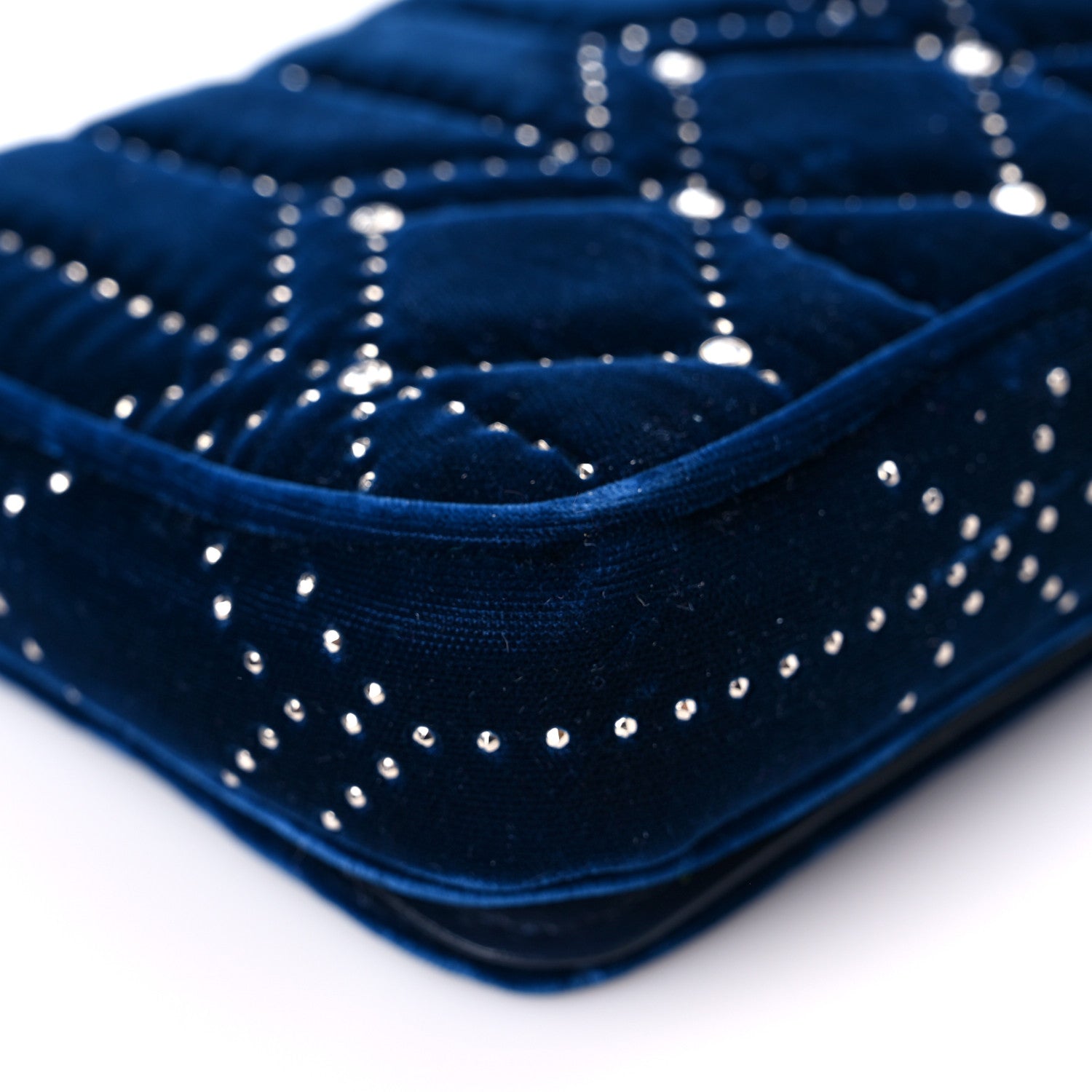 Jimmy Choo Velvet Crystal JC Shoulder Bag Blue 9 of 12