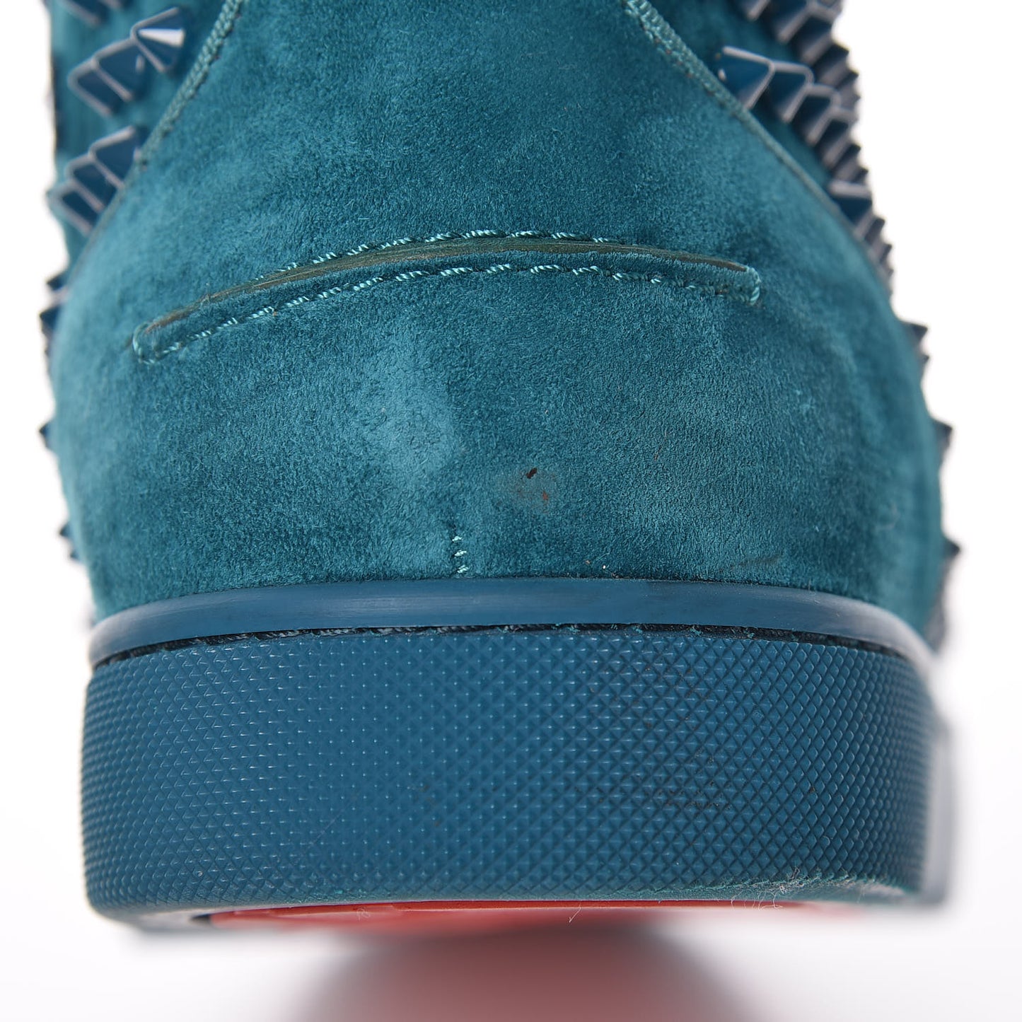CHRISTIAN LOUBOUTIN Veau Velours Mens Louis Orlato Flat Spikes Sneakers 43.5 Amazonia