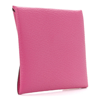 Hermes Chevre Mysore Bastia Coin Purse Rose Pourpre 3 of 8