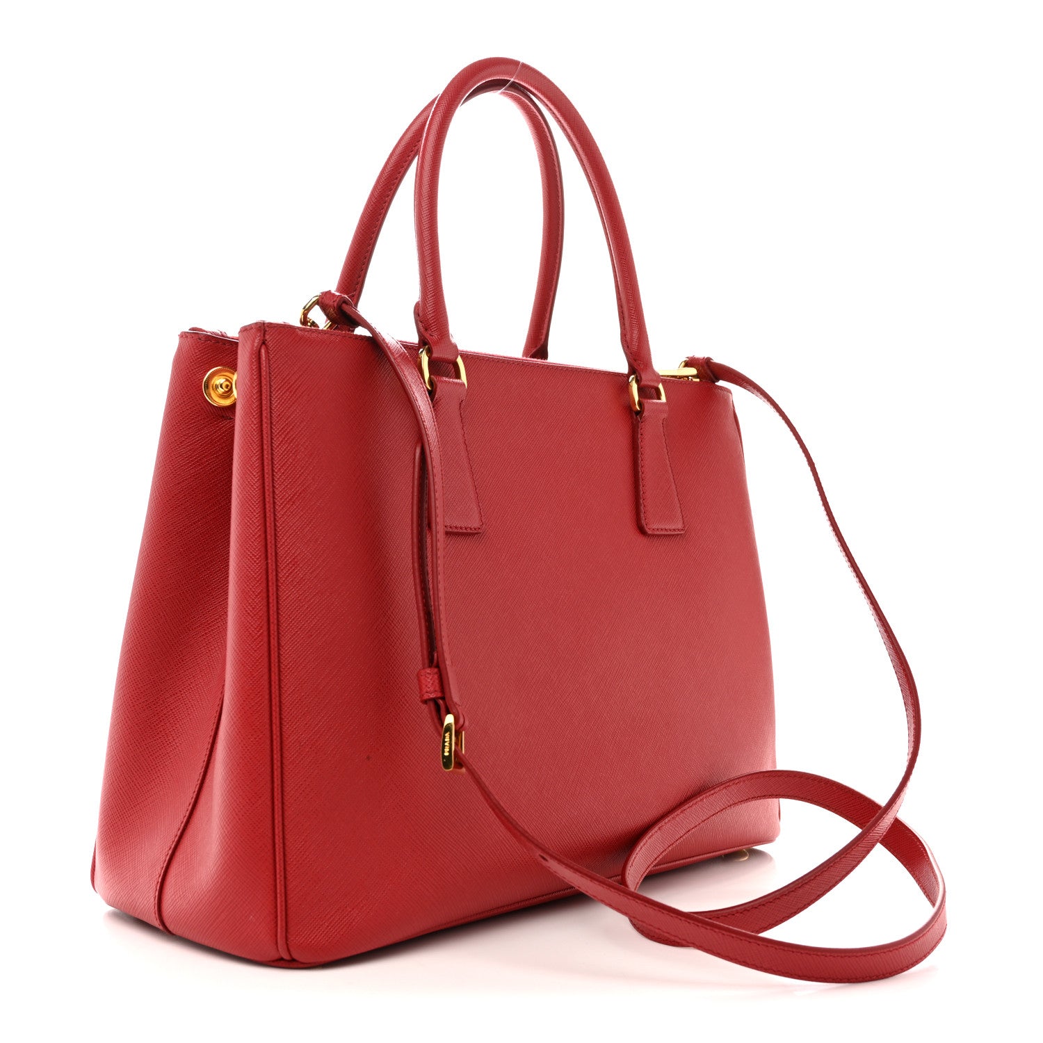 Prada Saffiano Lux Large Galleria Double Zip Tote Fuoco 3 of 14