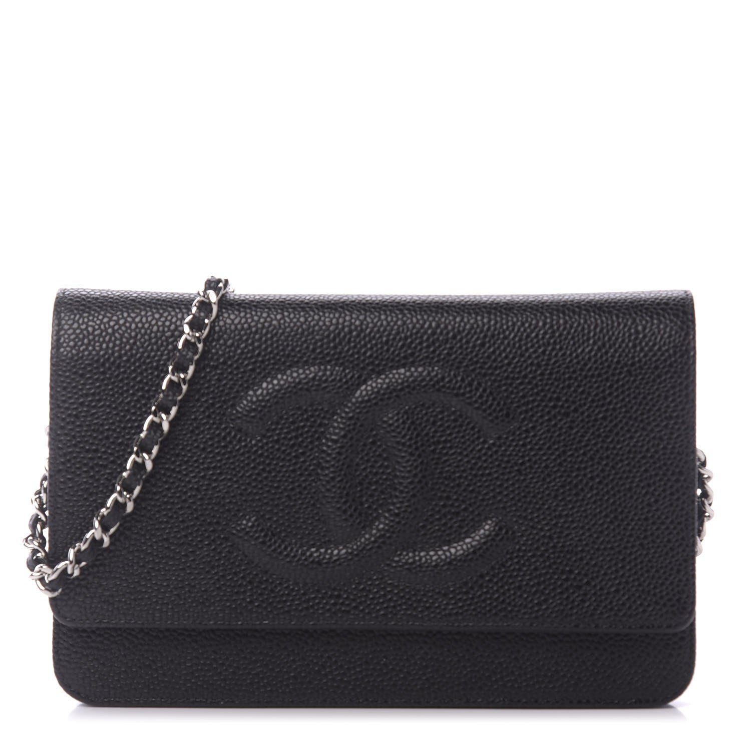 Chanel Caviar Timeless CC Wallet On Chain WOC Black 1 of 11