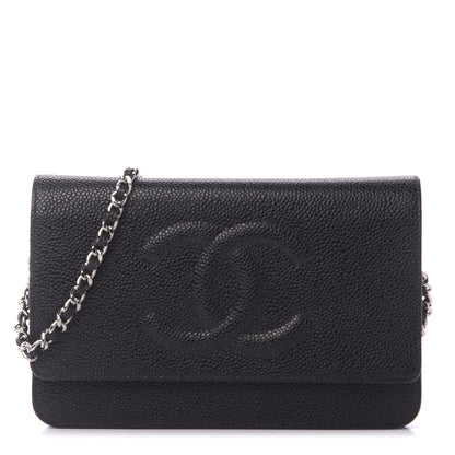 Chanel Caviar Timeless CC Wallet On Chain WOC Black 1 of 11