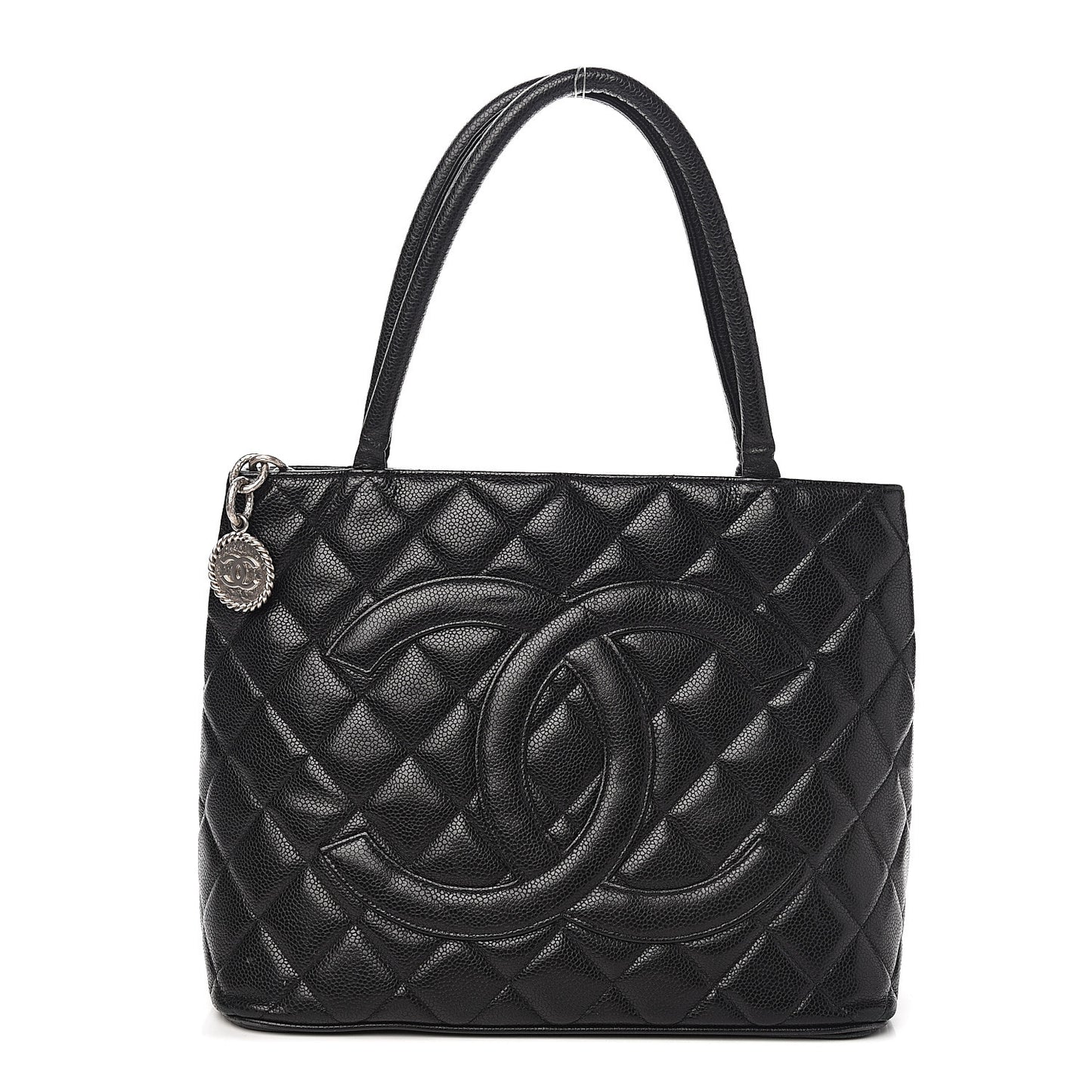 Caviar Quilted Medallion Tote Black