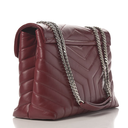 Saint Laurent Calfskin Y Quilted Monogram Medium Loulou Chain Satchel Palissandre 3 of 9