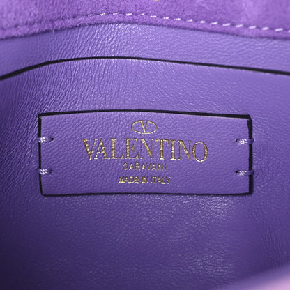 Valentino Garavani Crystal Suede Small Roman Stud Shoulder Bag Light Amethyst Glicine 6 of 10
