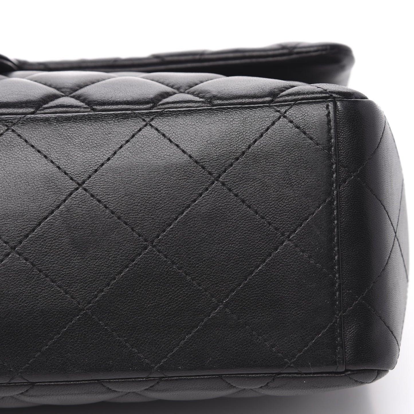 Lambskin Quilted Maxi Single Flap Black