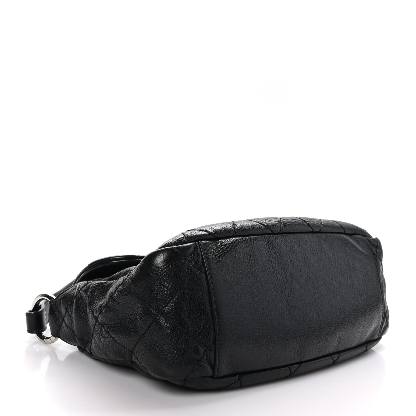 Glazed Calfskin Stitched On The Road Flap Black