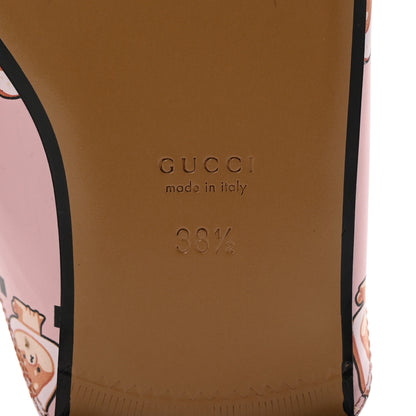 Gucci X PIKARAR Calfskin Monogram Print Womens Princetown Slippers 38.5 Pink Multicolor 7 of 10