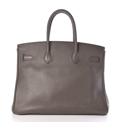 Hermes Taurillon Clemence Birkin 35 Taupe 4 of 33