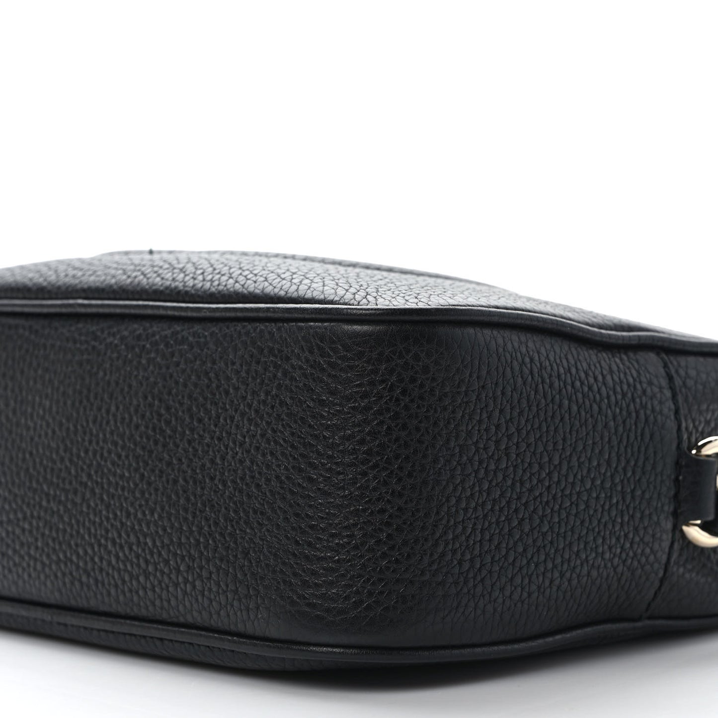 Pebbled Calfskin Small Soho Disco Bag Black