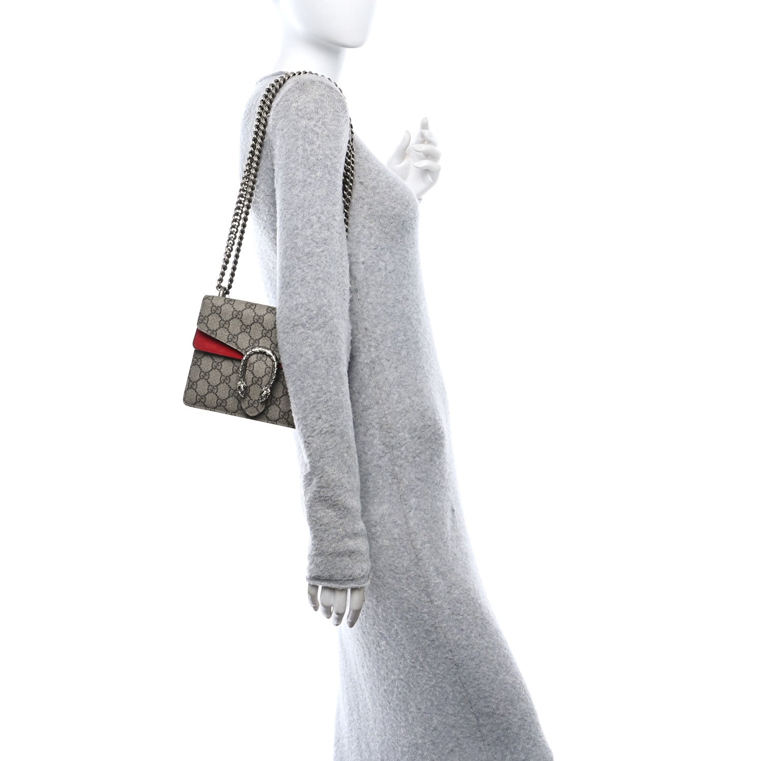 Gucci GG Supreme Monogram Mini Dionysus Shoulder Bag Hibiscus Red 2 of 11