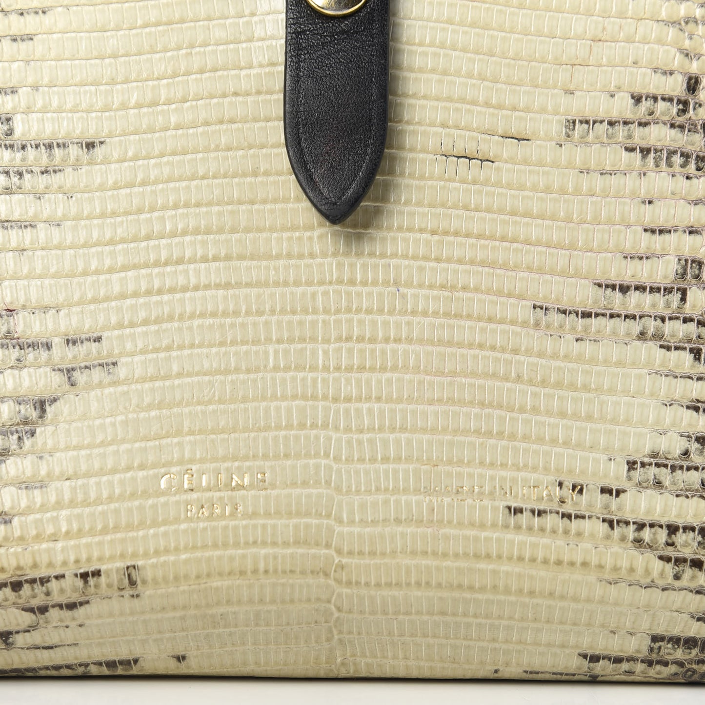 Lizard Calfskin Large Multifunction Strap Wallet Natural