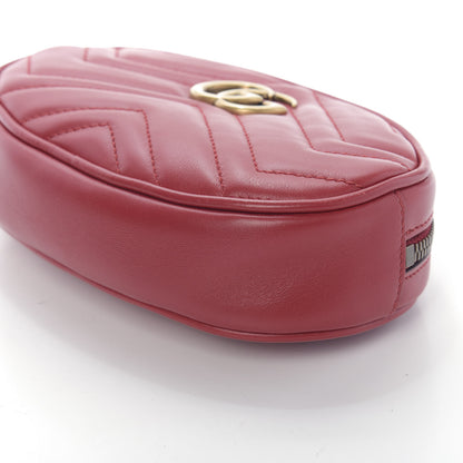 Gucci Calfskin Matelasse GG Marmont Belt Bag 95 38 Hibiscus Red 7 of 13