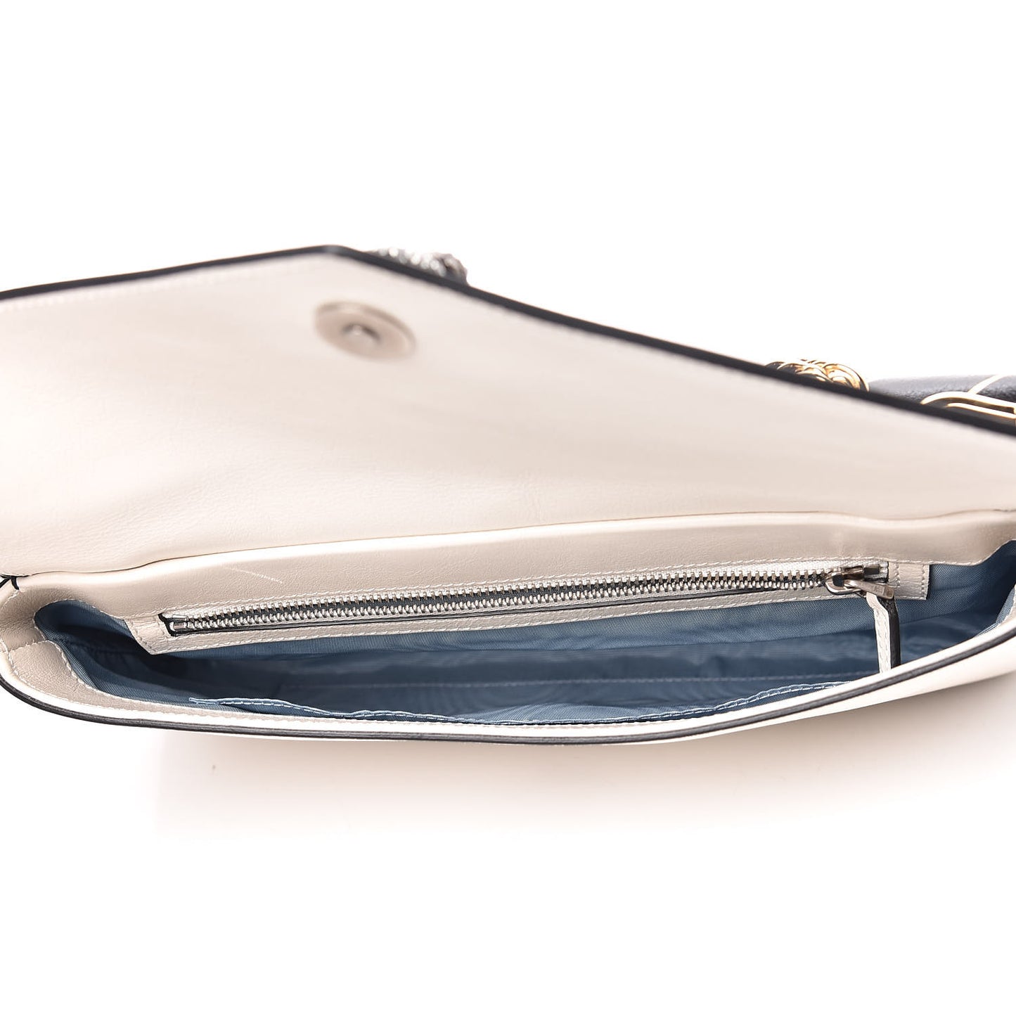 Calfskin Diagonal GG Medium Thiara Double Envelope Shoulder Bag Black White