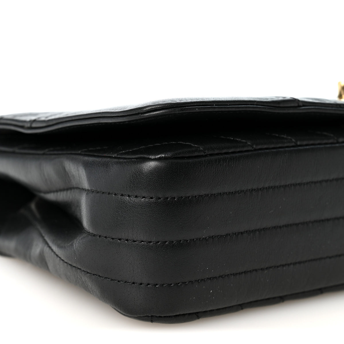 Chanel Calfskin Chevron Quilted Small Statement Flap Black 9 of 10
