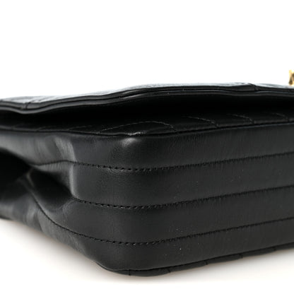 Chanel Calfskin Chevron Quilted Small Statement Flap Black 9 of 10