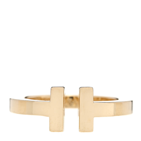 18K Yellow Gold T Square Ring 53 6.25