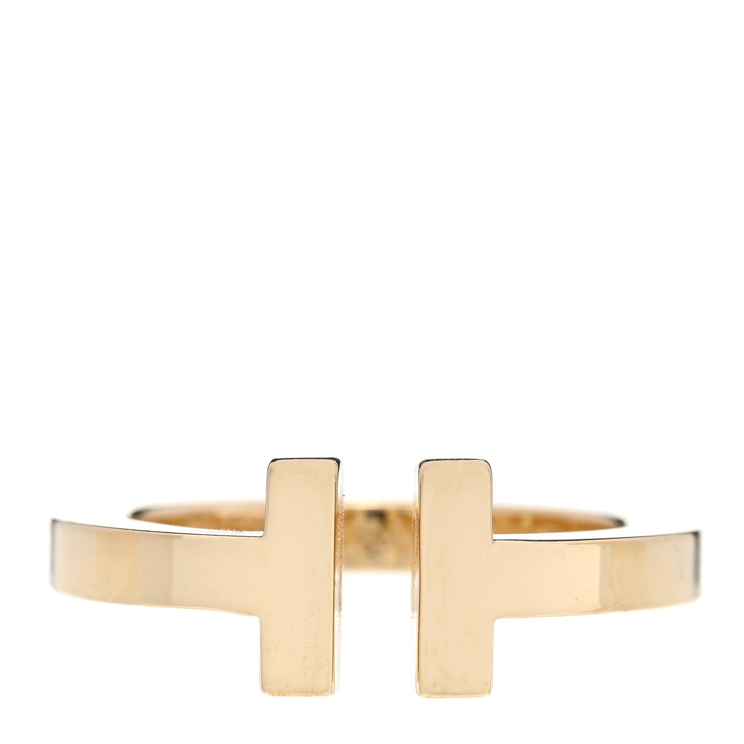 Tiffany 18K Yellow Gold T Square Ring 53 6.25 1 of 5