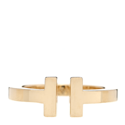 Tiffany 18K Yellow Gold T Square Ring 53 6.25 1 of 5