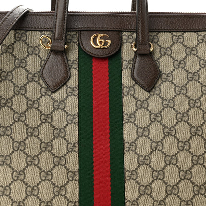 Gucci GG Supreme Monogram Web Medium Ophidia Tote Bag Brown 7 of 9