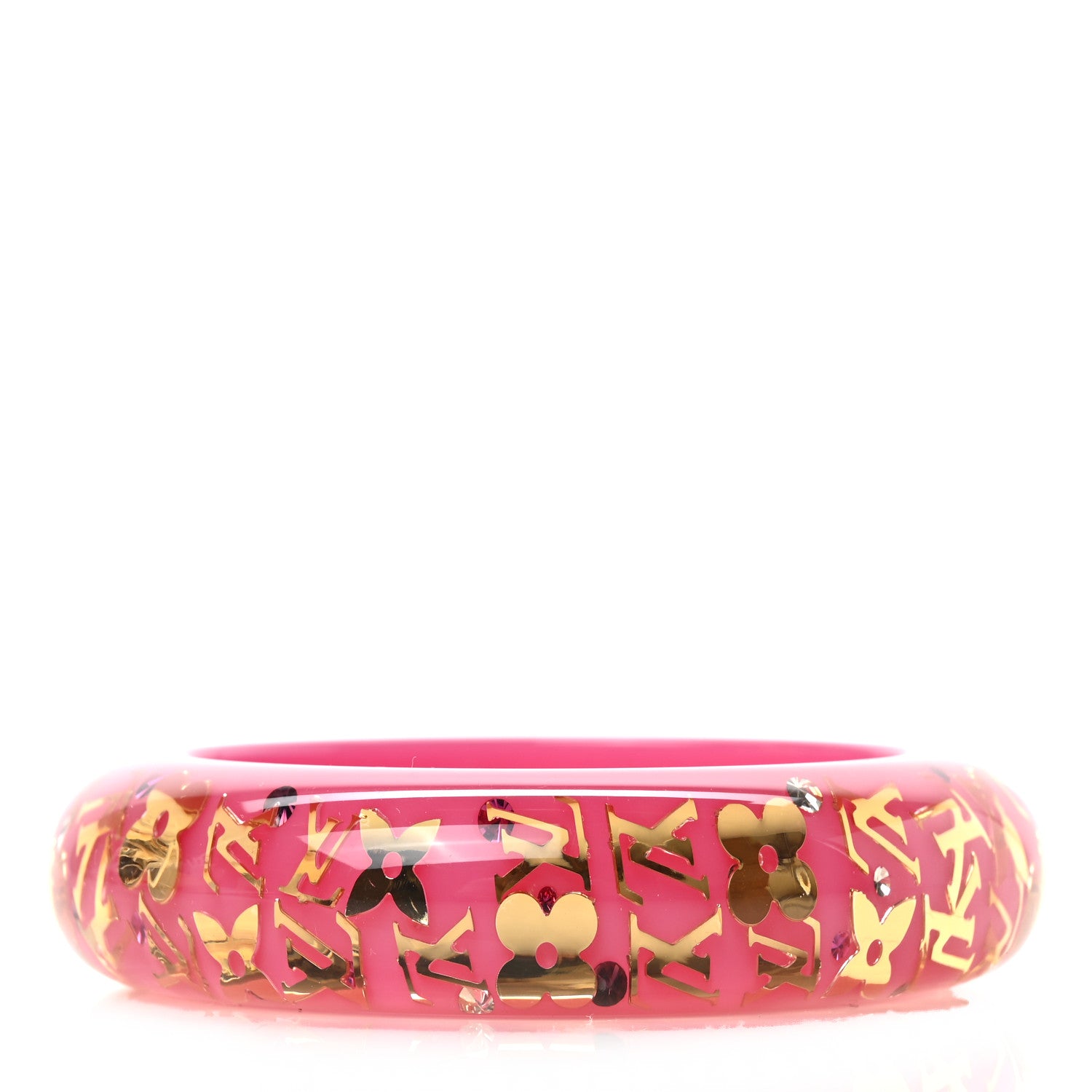Louis Vuitton Resin Swarovski Medium Inclusion Bracelet GM Rose Pop 1 of 3