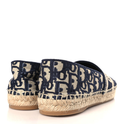 Christian Dior Oblique Embroidered Granville 15mm Espadrilles 38.5 Deep Blue 4 of 9