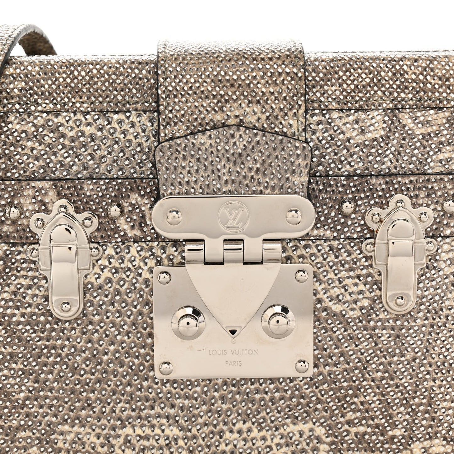 Lizard Petite Malle Silver