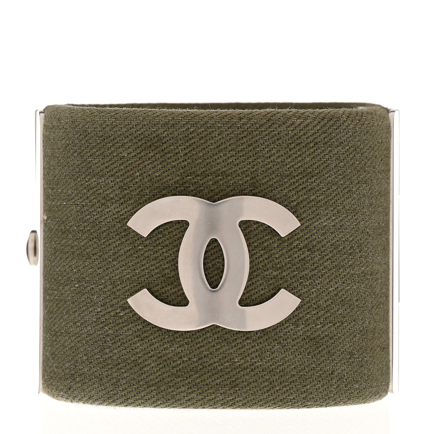 Fabric Enamel Pearl CC Cuff Khaki