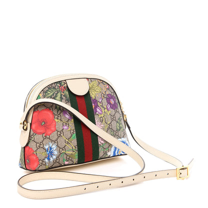 Gucci GG Supreme Monogram Flora Web GG Small Ophidia Dome Shoulder Bag White 3 of 11