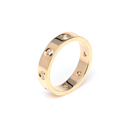 Cartier 18K Yellow Gold 8 Diamond 4mm LOVE Wedding Band Ring 49 5 4 of 7