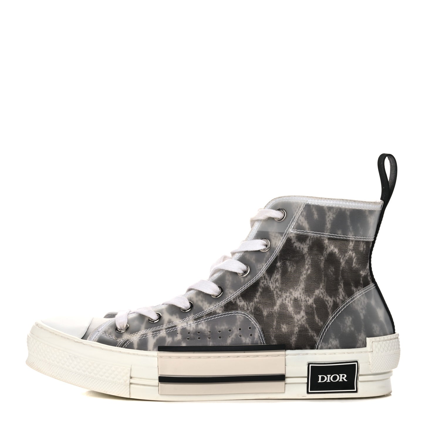 Canvas Leopard Print Womens B23 High Top Sneakers 39 White