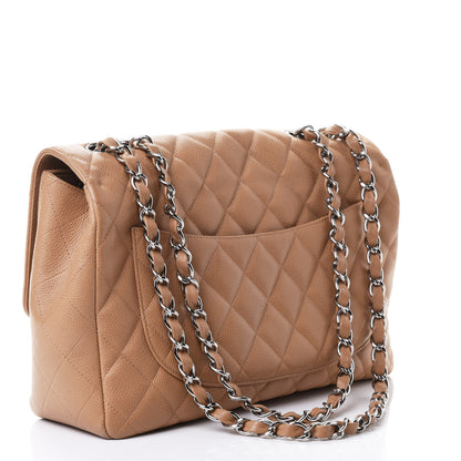 Chanel Caviar Quilted Jumbo Single Flap Beige 2 of 4