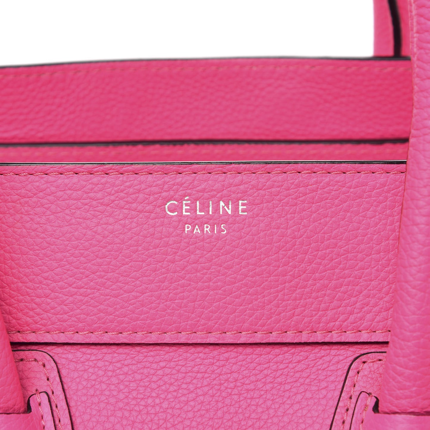 Drummed Calfskin Mini Luggage Fluo Pink
