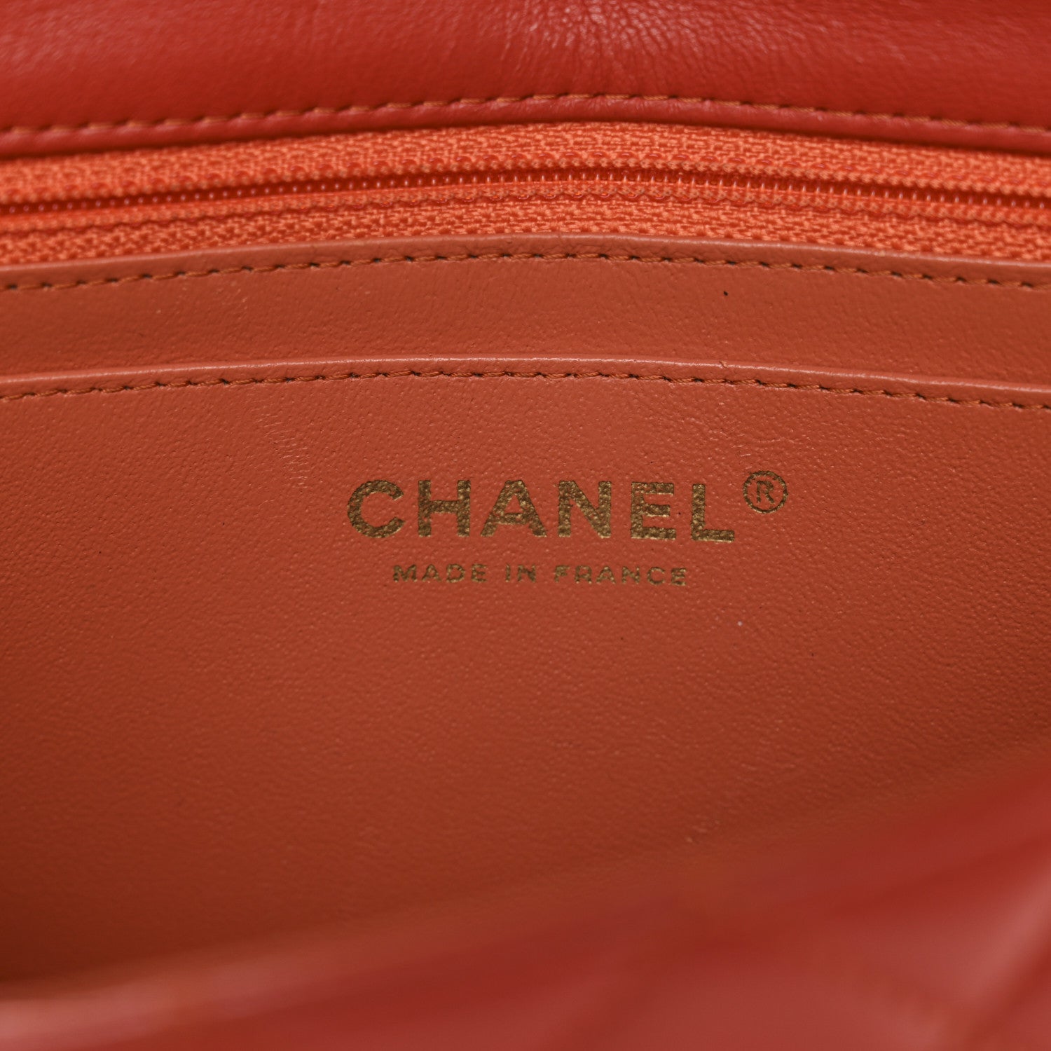 Chanel Lambskin Quilted Mini Rectangular Flap Orange 6 of 16