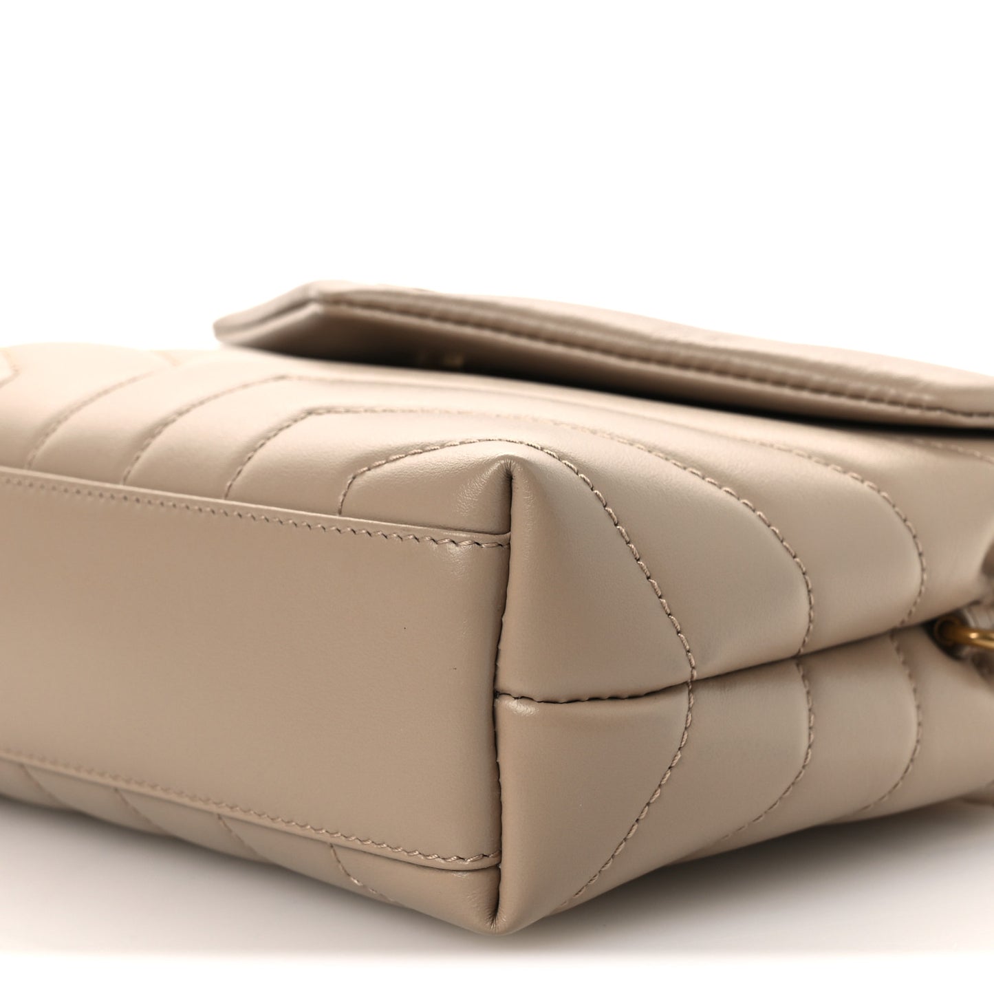 Calfskin Y Quilted Monogram Toy Loulou Crossbody Bag Dark Beige Dark Beige