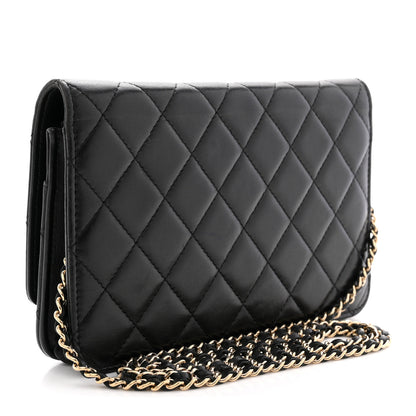 Chanel Lambskin Quilted Golden Class Wallet on Chain WOC Black Black 3 of 12