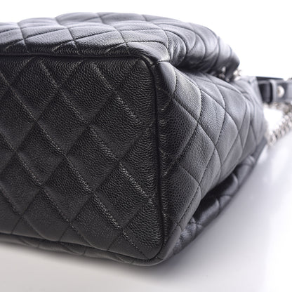 Chanel Grained Calfskin Quilted Medium CC Chain Bucket Drawstring Bag Black 10 of 11