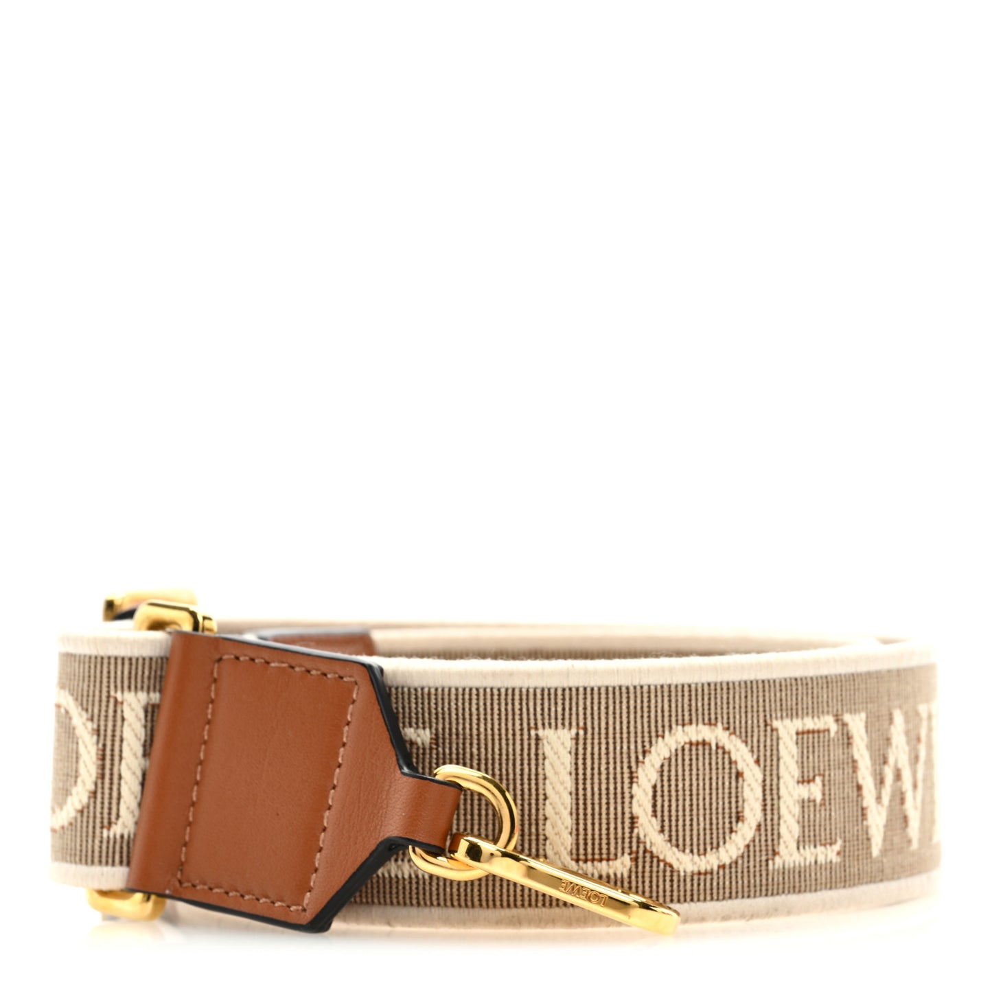 Calfskin Jacquard Anagram Strap Natural Tan