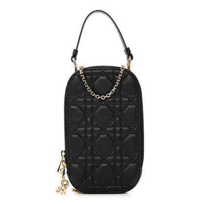 Christian Dior Lambskin Cannage Lady Dior Phone Holder Black 1 of 7