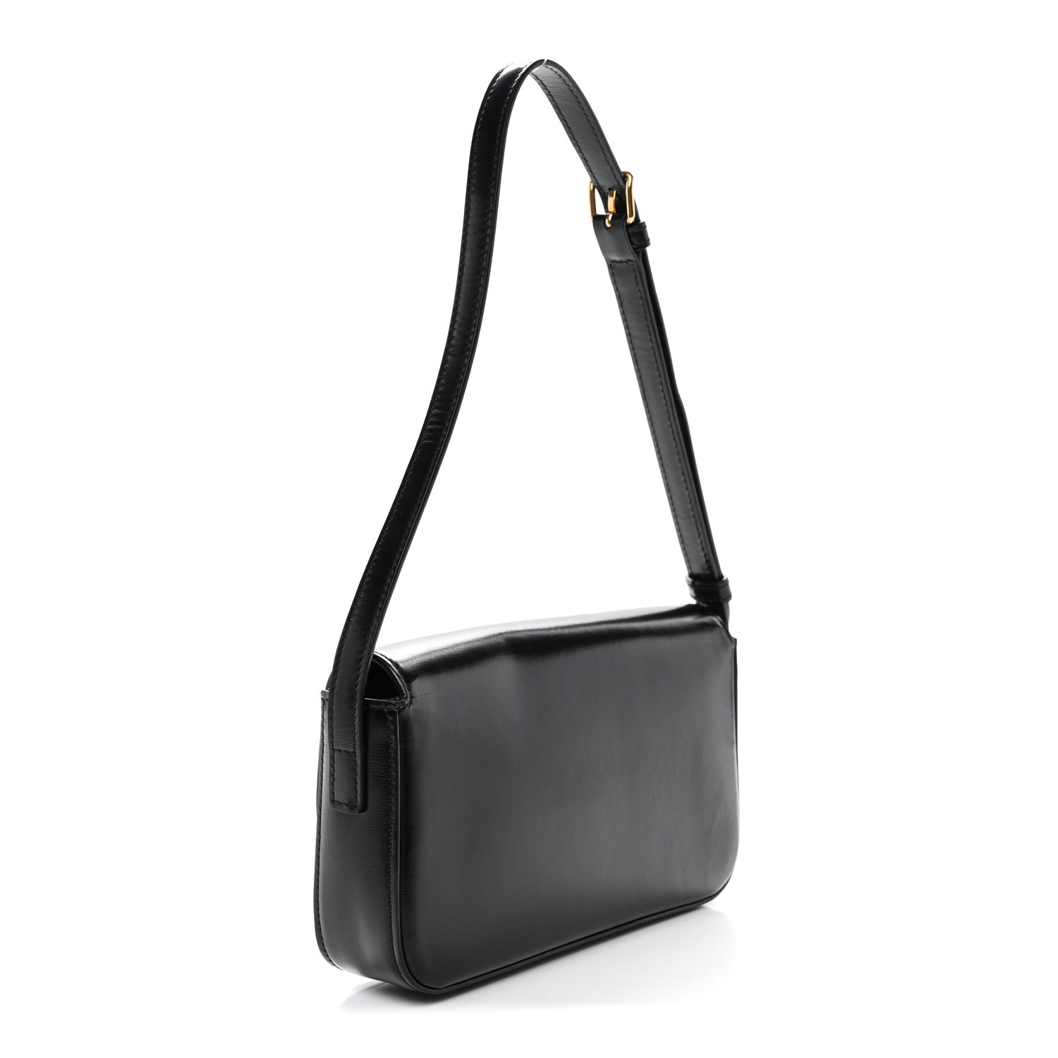 Celine Shiny Calfskin Triomphe Shoulder Bag Black 3 of 10