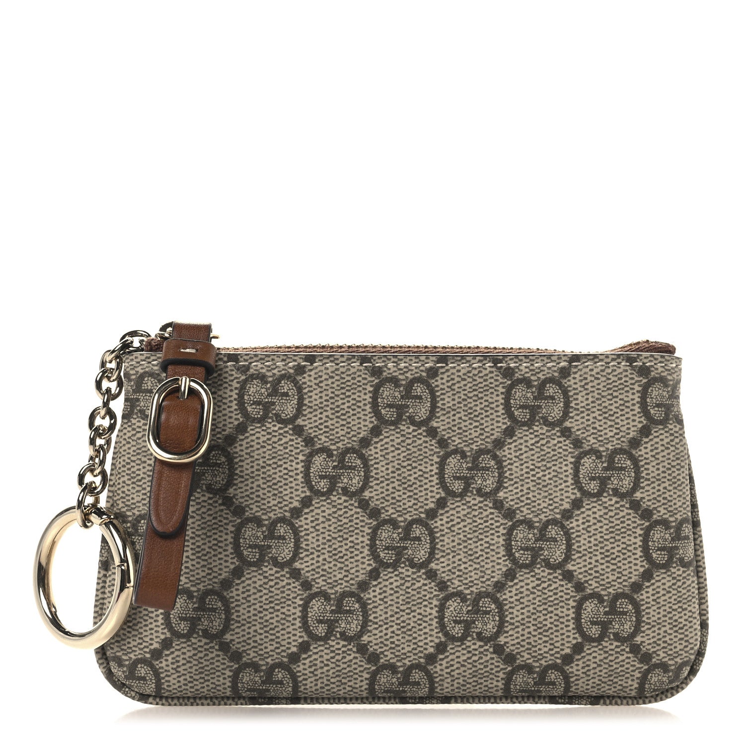 Gucci GG Supreme Monogram Selleria Key Case Brown 1 of 8