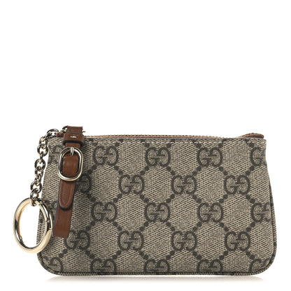 Gucci GG Supreme Monogram Selleria Key Case Brown 1 of 8