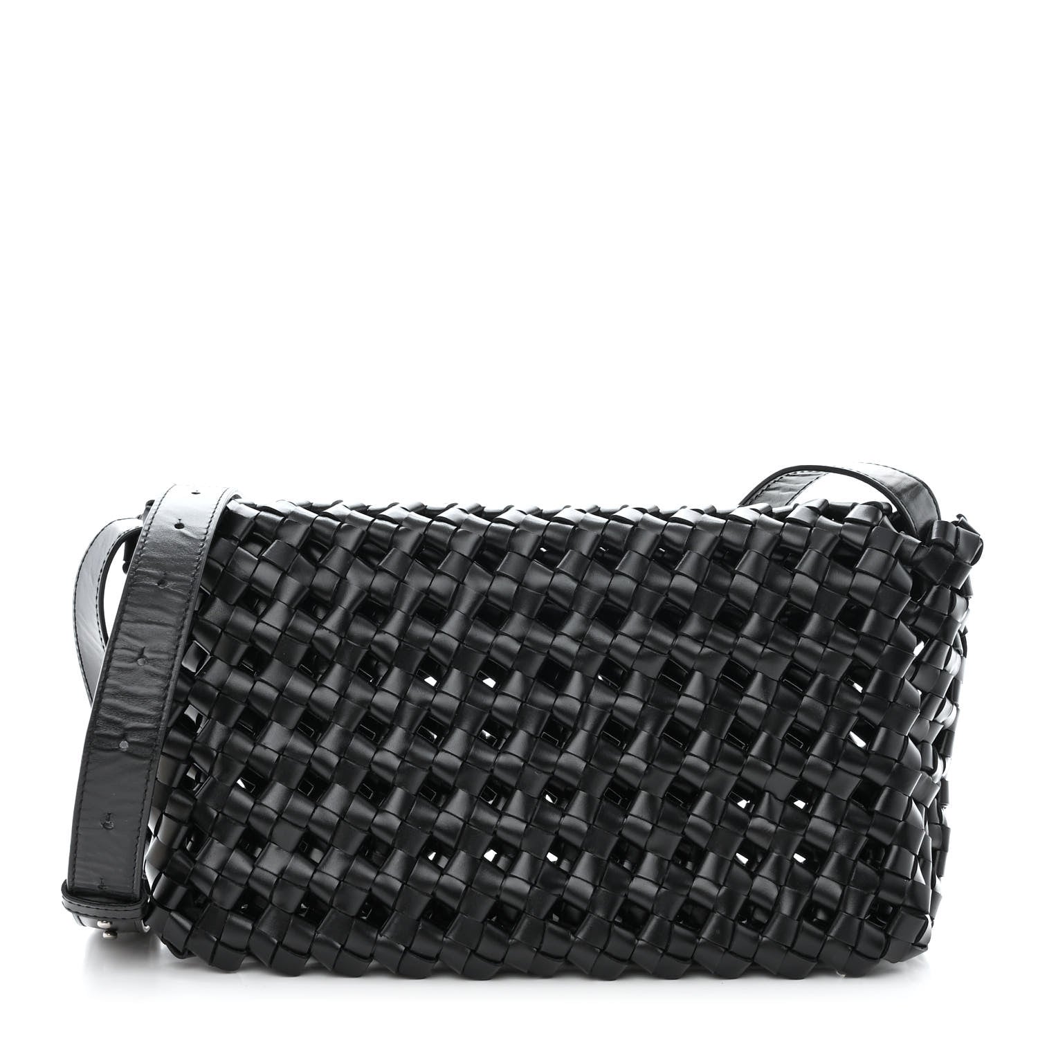 Bottega Veneta Nappa Intrecciato Crochet The Window Crossbody Bag Black 3 of 12