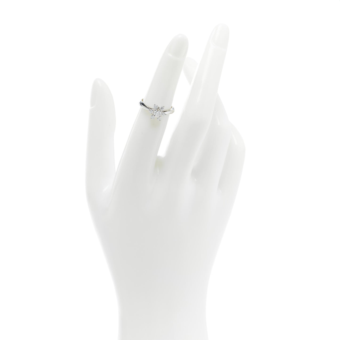 Platinum Diamond Flower Ring 48 4.5