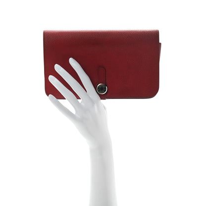 Hermes Togo Dogon Duo Wallet Rouge Garance 2 of 7